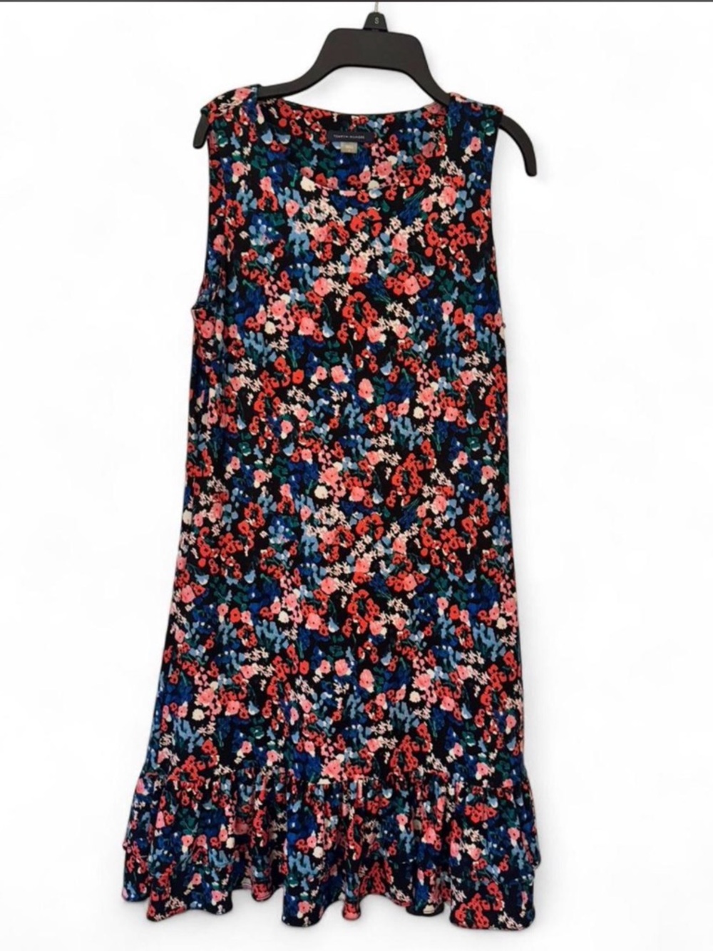 Tommy Hilfiger Navy Dress with Coral, Teal & Blue Floral Print